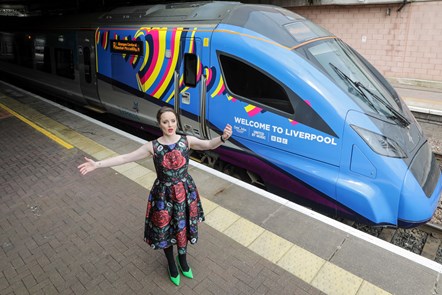 Soprano Morgan Carter serenades the TPE Eurovision wrapped train 2