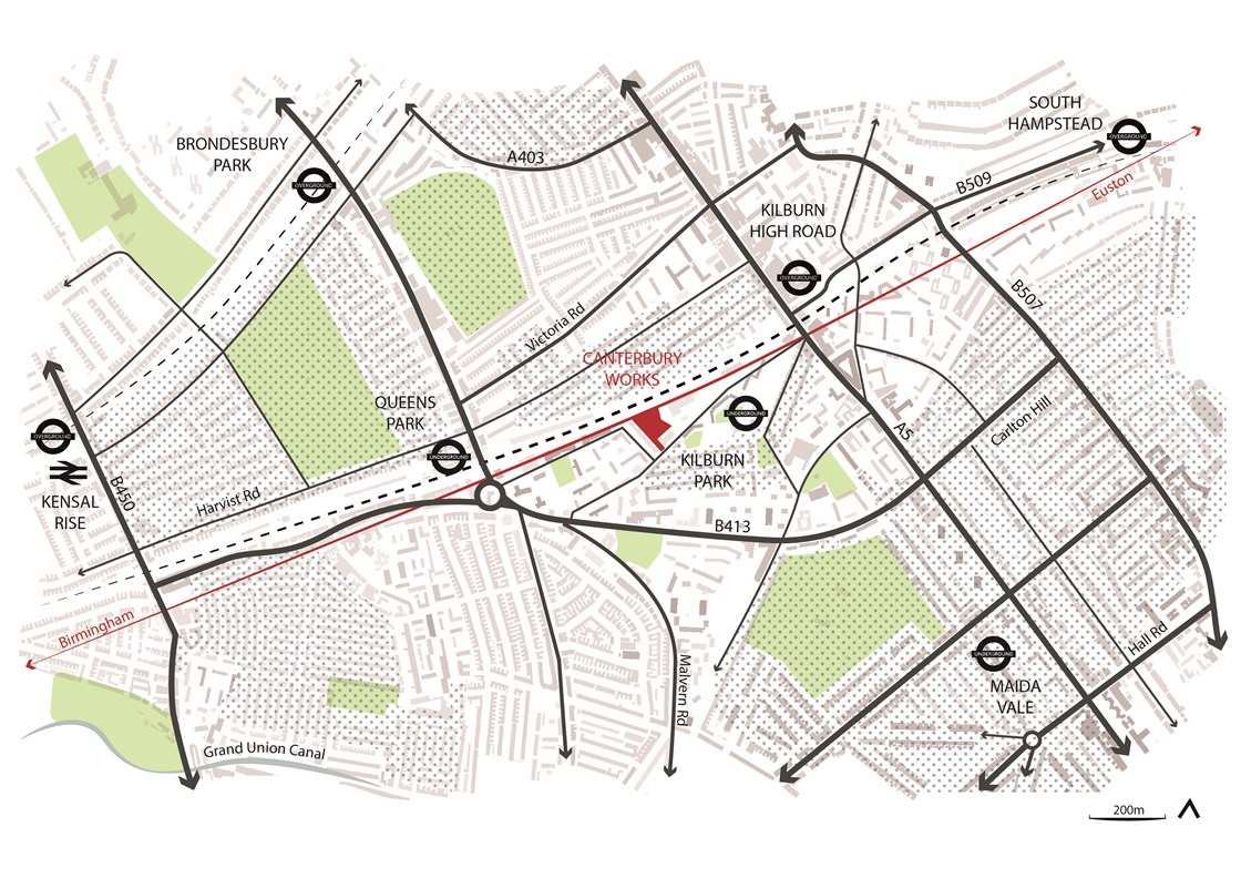 HS2 Canterbury Works-Context Diagram October 2020: Credit line: © HS2 Ltd / Skanska Costain STRABAG jv
(Map Canterbury Works, SCS Railways, Arup)
Internal Asset No. 19286