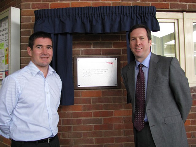 Nigel Clough and Tom Glick open Derby Stations platforms