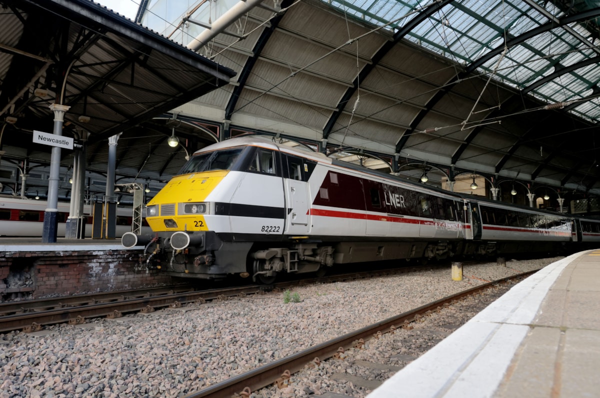 LNER InterCity 225 set ready for departure from Newcastle to London King's Cross