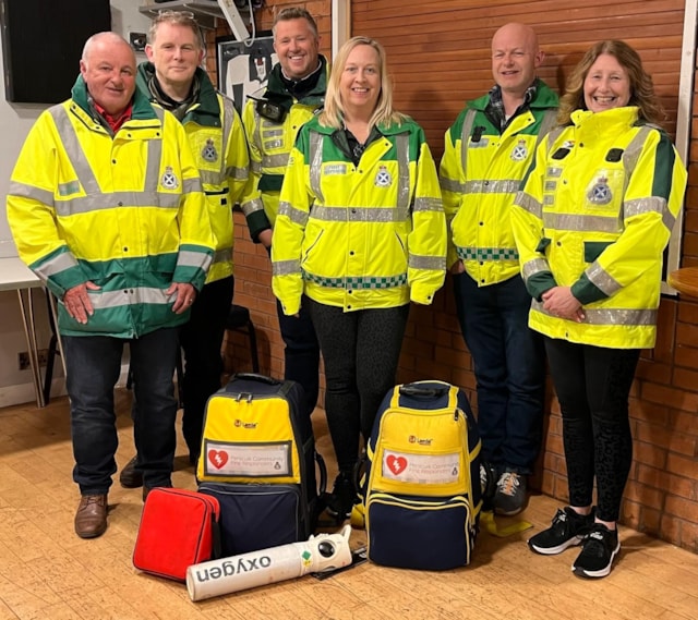 Penicuik CFRs: Sandy Wann, John Innes, Kerstin Blom, Mark Halliday (Chairperson), Colin Mark and Yvonne Mitchell (Co-ordinator).