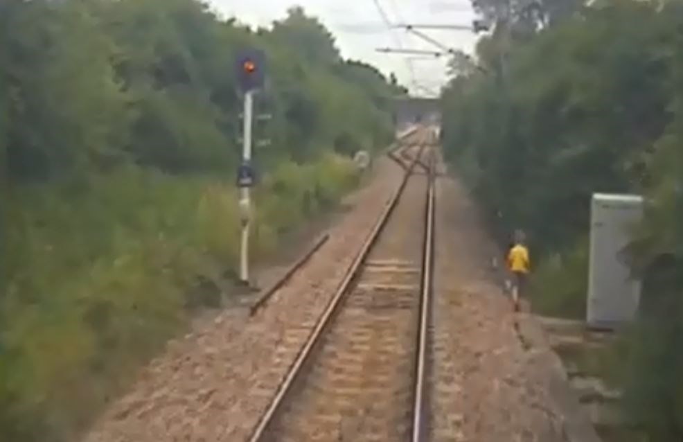 Trespass footage of young boy on railway in Anglia