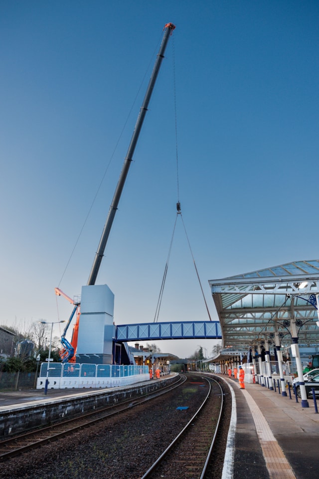 Dumfries - Access for All footbridge and lifts installation - April 14 2024-14