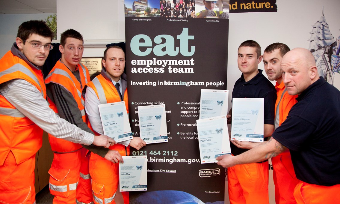 Birmingham Gateway Construction Academy: Apprentices at the opening of the academy on 22 November 2011