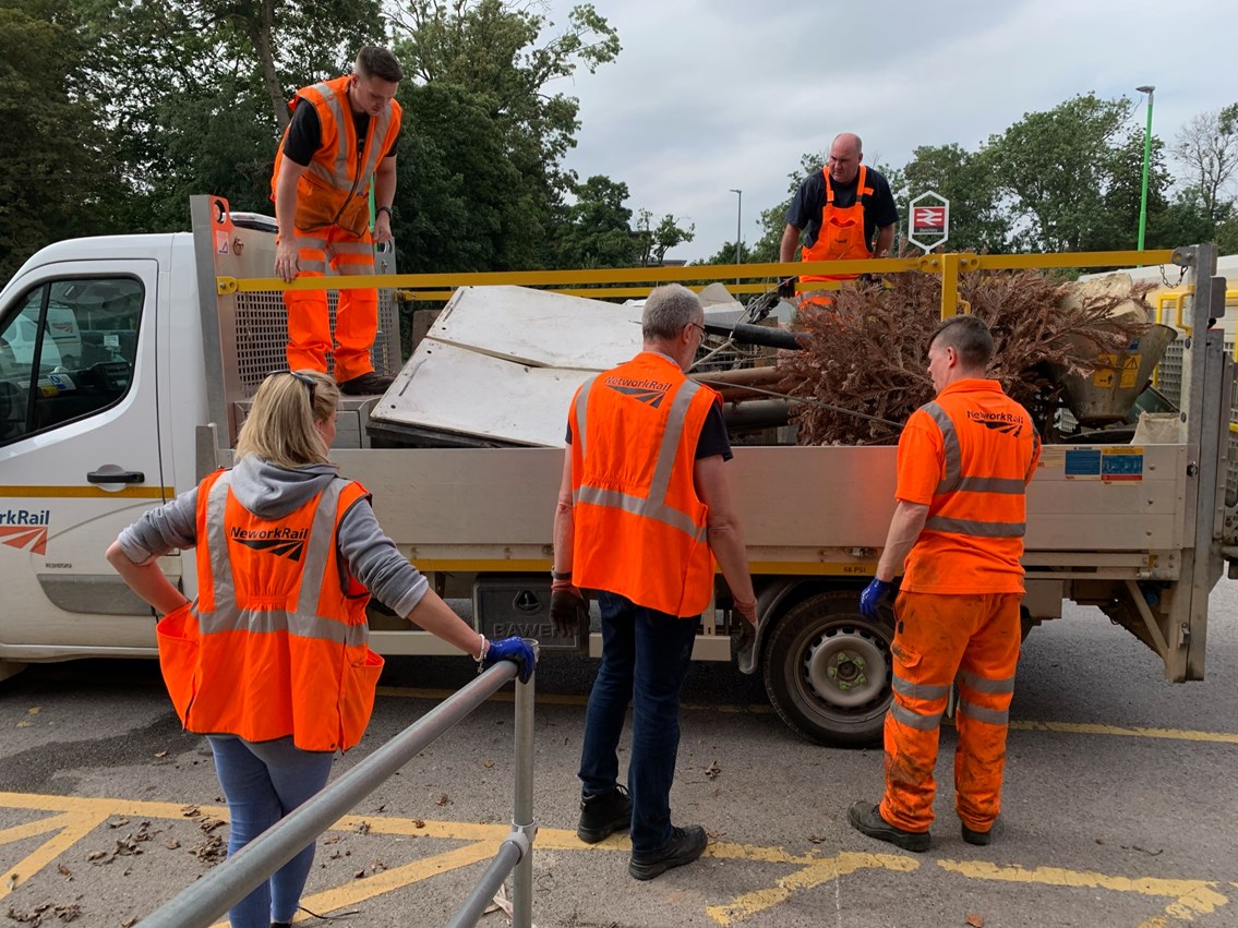 Truck filled with rubbish after Bletchley station volunteer day