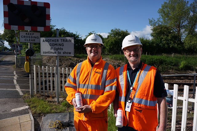 Level Crossing Managers Robert Havercroft and Darren Lord at Nether Poppleton