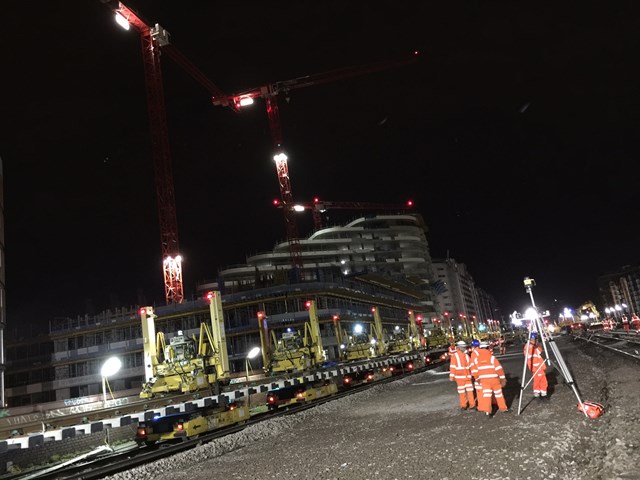 Battersea: Battersea - track panels are moved into position using moveable gantires called PEM LEMs
