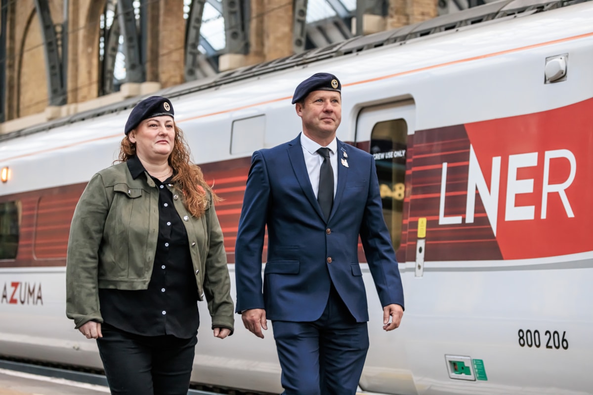 LNER Colleagues Lindsay Westerby and Dave Cooper attending National Service of Remembrance Sunda y 9 November