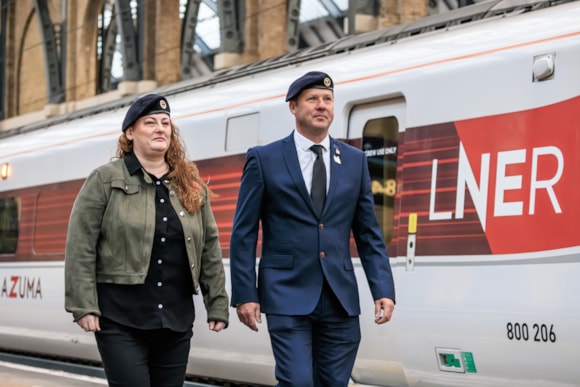 LNER Colleagues Lindsay Westerby and Dave Cooper attending National Service of Remembrance Sunda y 9 November