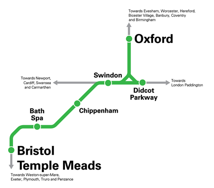 Bristol-Oxford route map