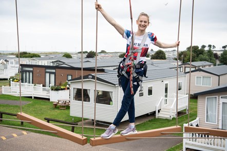 Bryony Page on Aerial Adventure at Caister-on-Sea