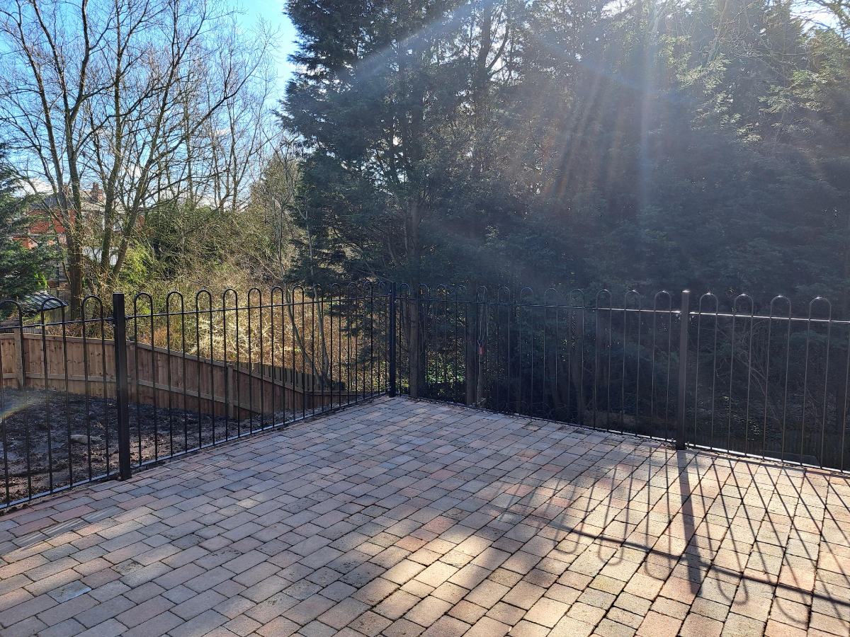 A patio area at the new supported living apartments at Mornington Road in Preston