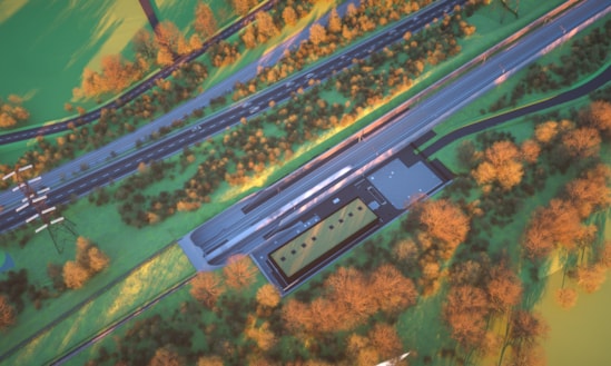 Visualisation of the South portal of the Wendover green tunnel and A413