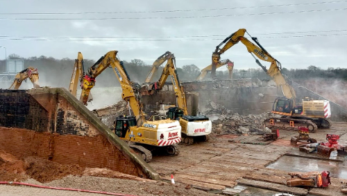 Second M42 bridge demolition - February 2024