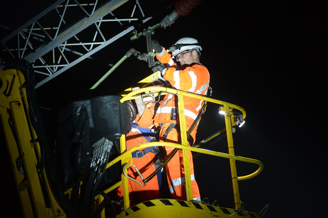 Overhead line improvement work on the West Coast Main Line