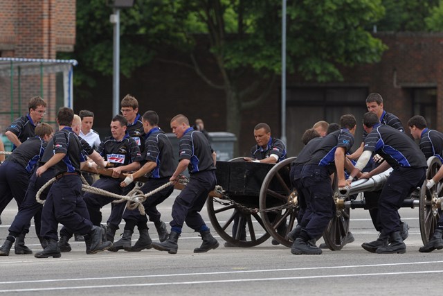 Apprentices taking part in field gun competition 3: Apprentices taking part in field gun competition<br />Credit: Keith Woodland