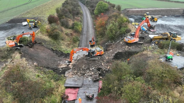 Six months of electrification work delivered in 18 days on Fife railway: Muriespot -  Fife electrification project - October 2026