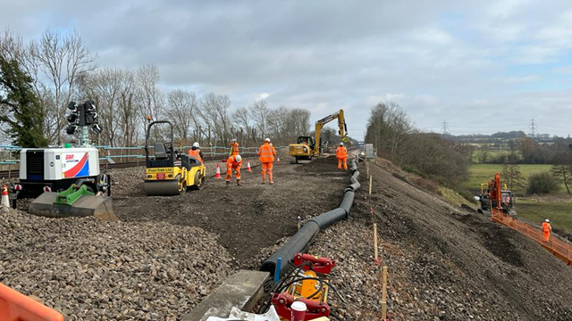 VIDEO UPDATE: Network Rail announces date to reopen all four lines through Hook in Hampshire as major landslip repairs continue: Hook-13