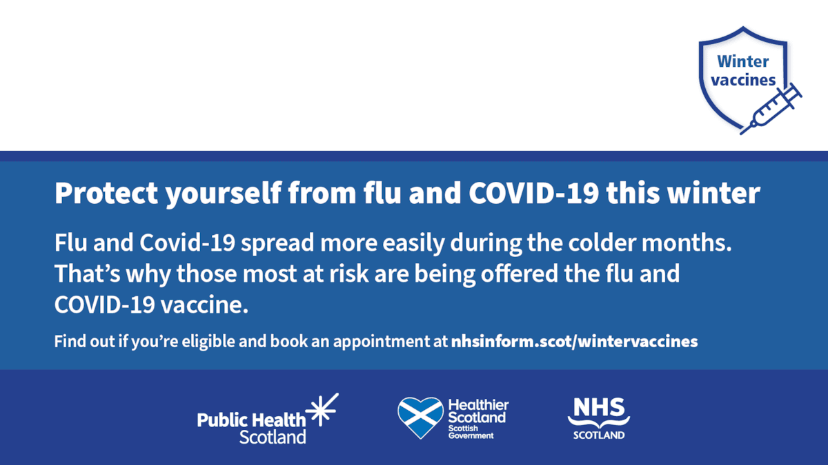 Flu and COVID-19 Vaccine Digital Screen