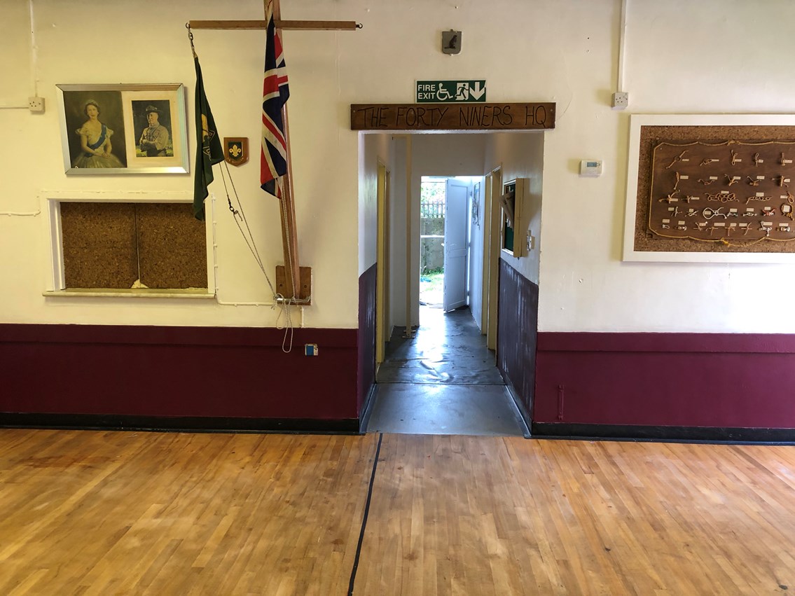 The much-loved Scout Hall has been decorated in the colours of the group’s neckerchief