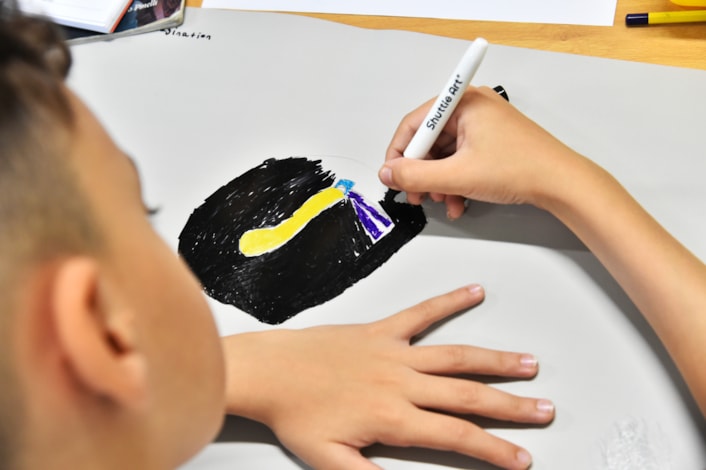 Primary school Light Night 1: Guided by artist Gemma Wood, children are asked to design the most imaginative artwork using light, without being hampered by practical restrictions.
