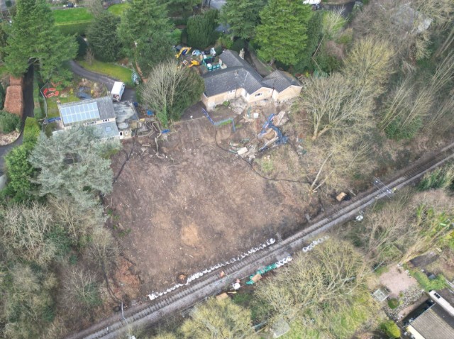 Complex environment at site of Baildon landslip forces railway to remain closed: Site of the Baildon landslip, Network Rail (1)