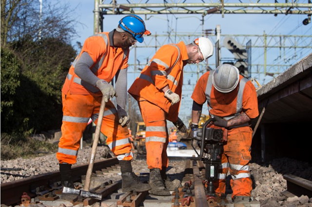 Men working on track