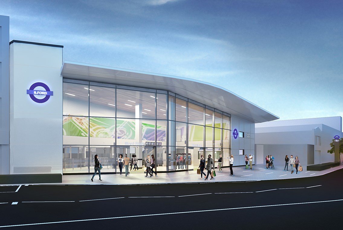 Ilford station’s new entrance takes shape: Ilford station CGI Crossrail