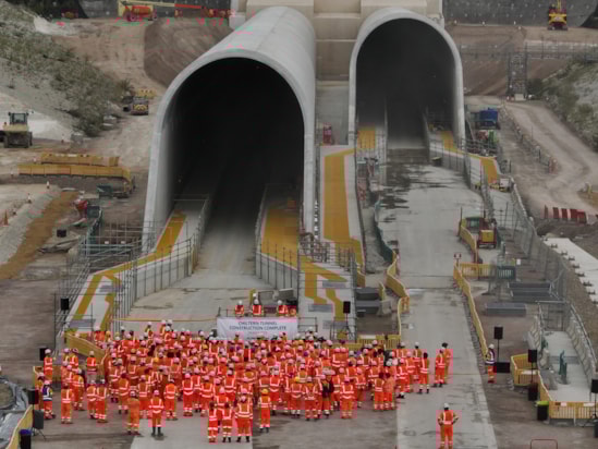 Engineers celebrate completion of Chiltern Tunnel southern porous portal (August 2025) 1