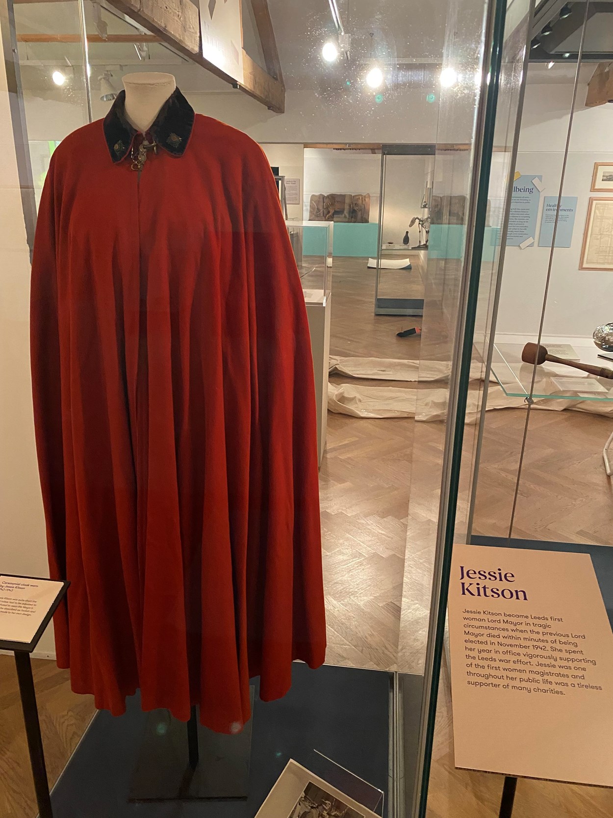 Leeds City Museum 200: Robe worn by Jessie Kitson, the first woman to be Lord Mayor of Leeds. She was also one of the first women magistrates.