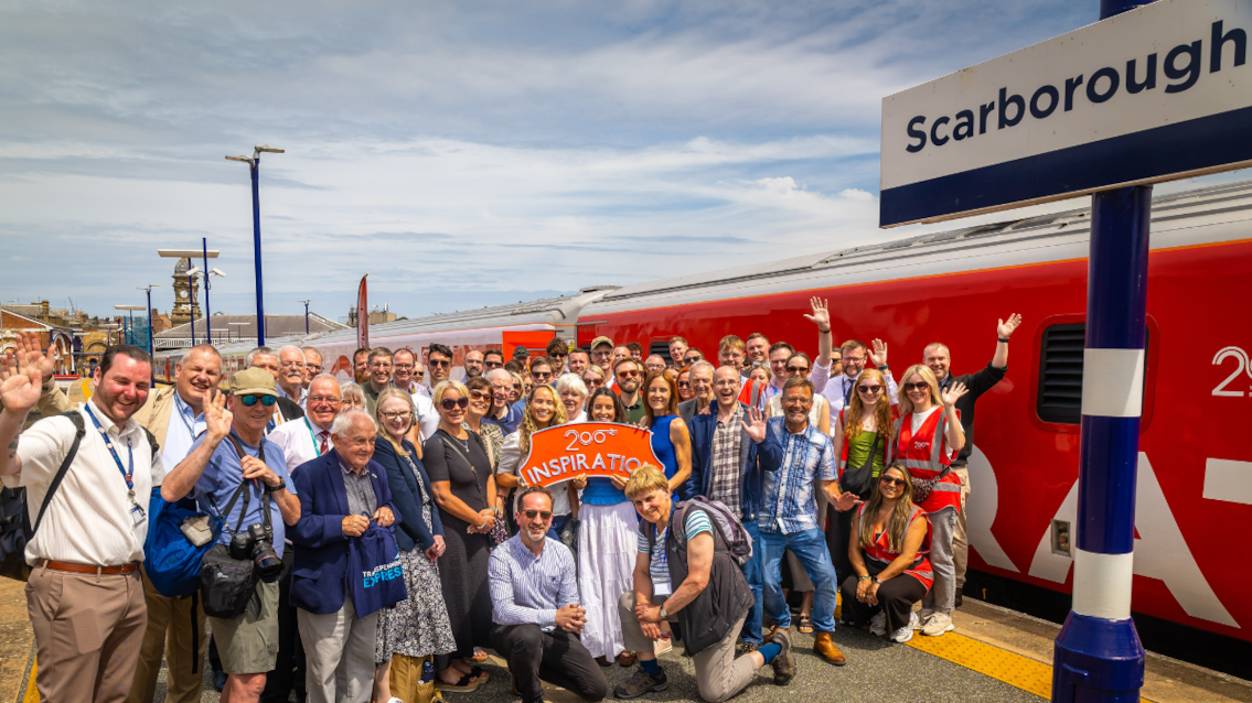 Exhibition train’s historic tour ends with celebrations and major announcement: Inspiration Final Stop Group Photo on Platform