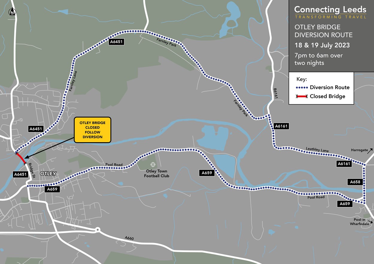 Otley Bridge Diversion Route