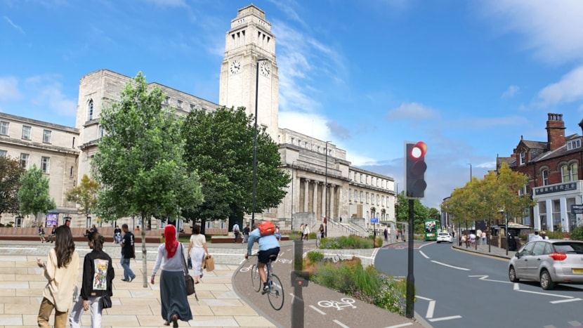 Woodhouse Lane Gateway: £20m transformative travel plans unveiled for key city centre route: Parkinson Building visualisation