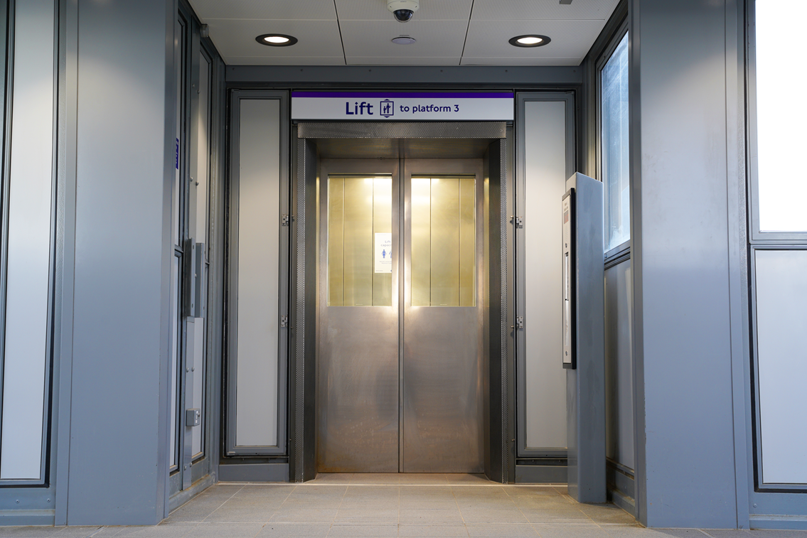 Newly installed lifts at Acton Main Line station