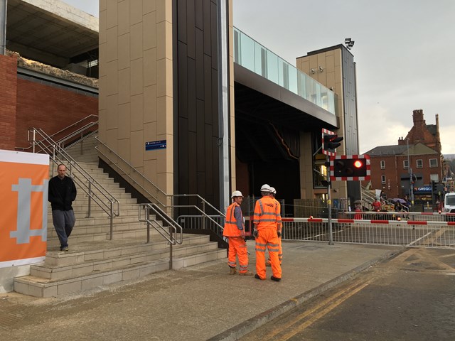 Lincoln High Street footbridge in use 24 June 16