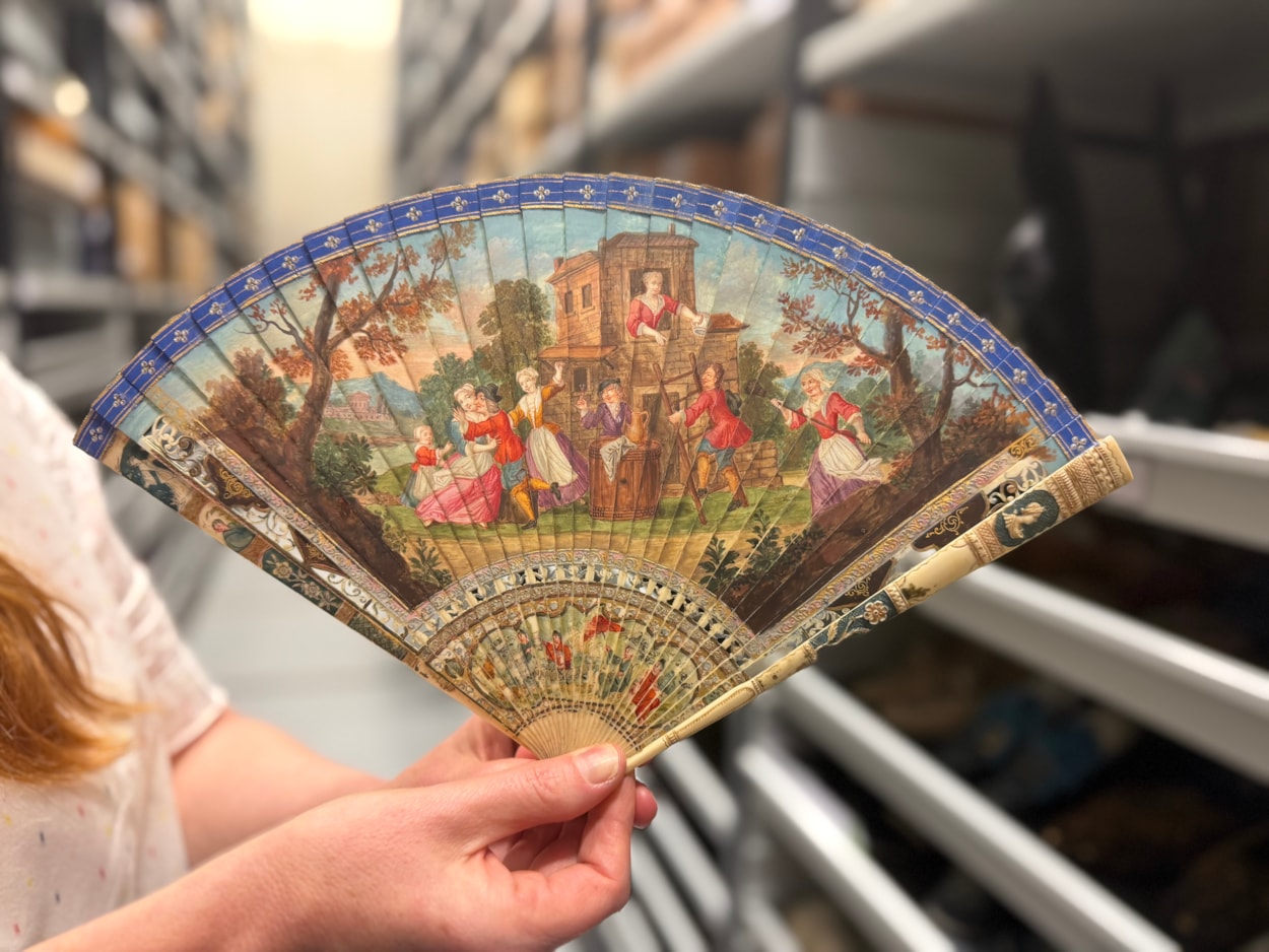 Antique fans: The magnificent fans are among more than 400 cared for at Leeds Discovery Centre, where the precious collection is being carefully catalogued and conserved by curators.
Mostly dating from the 18th and 19th centuries, many of the fans’ elaborate designs portray scenes of love taken from Greek or Roman mythology, colourful birds or Far Eastern imagery and were once a must-have accompaniment to any lady’s outfit in high society.