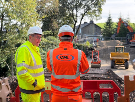 County Councillor Warren Goldsworthy and Charles Mortimer, Managing Director of CML