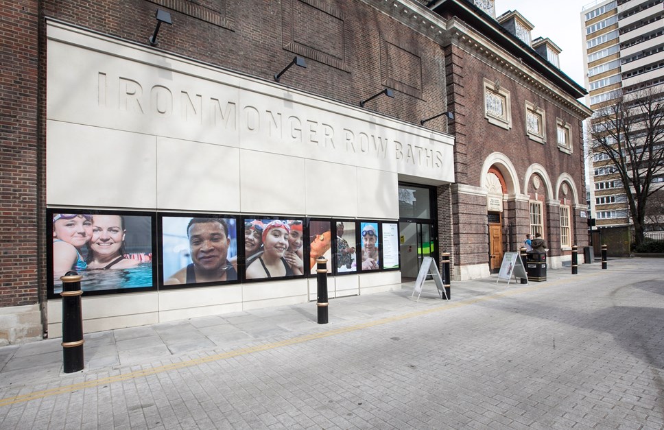 Picture of the outside of Ironmonger Row Baths in Islington near Old Street