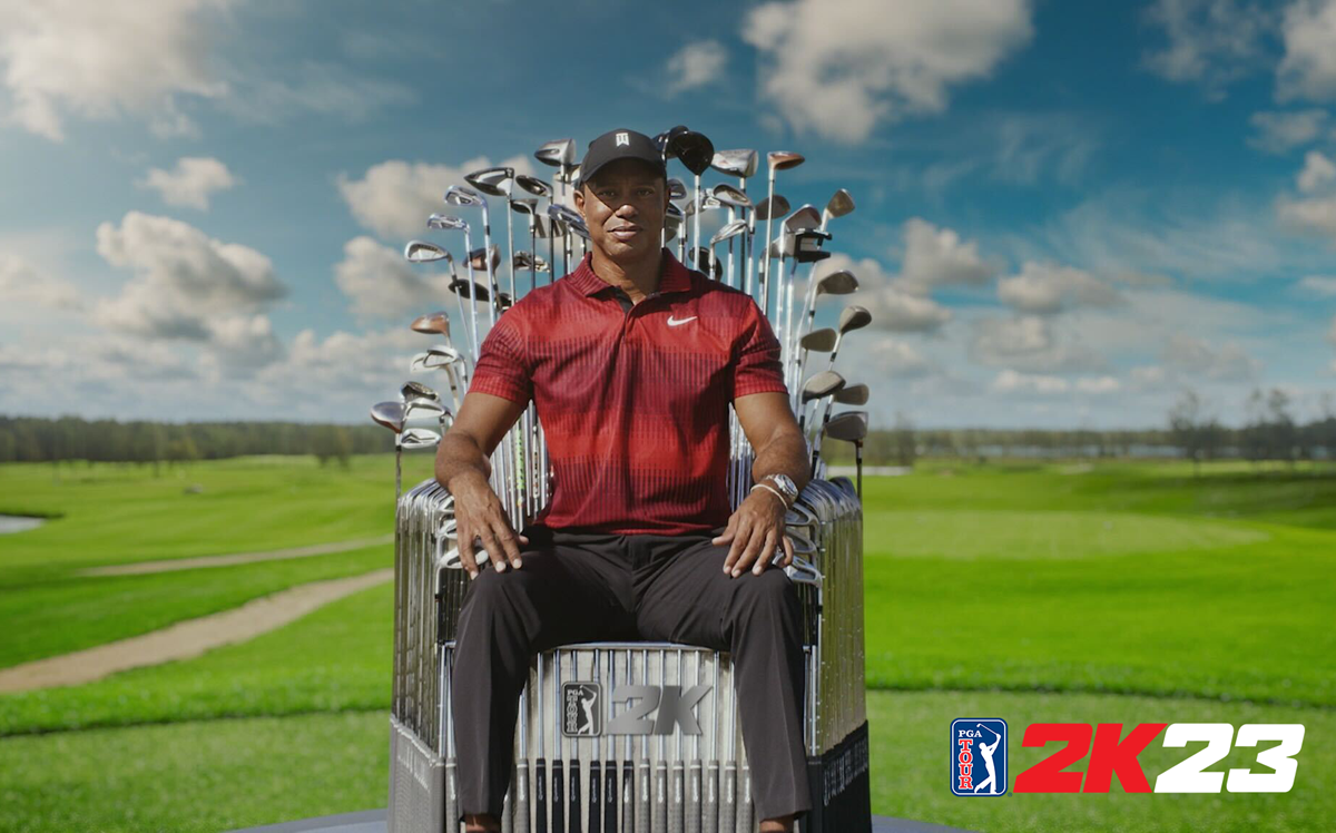 PGA2K23 Tiger Woods Throne Brand Artwork