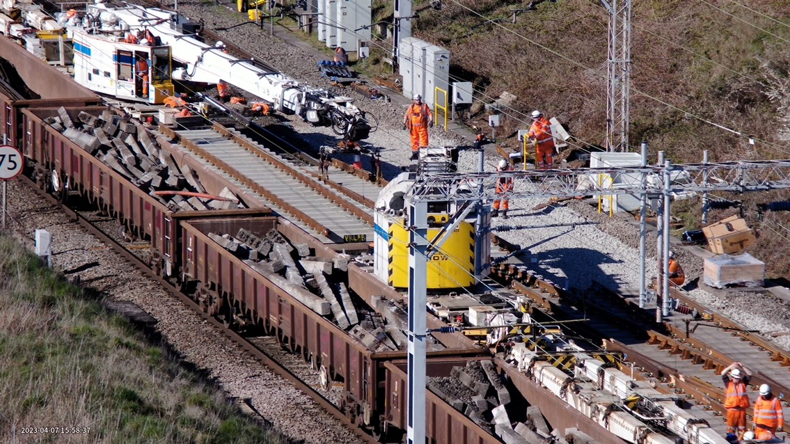 North West rail improvements planned this early May bank holiday: Drone photo from Crewe work Easter 2023