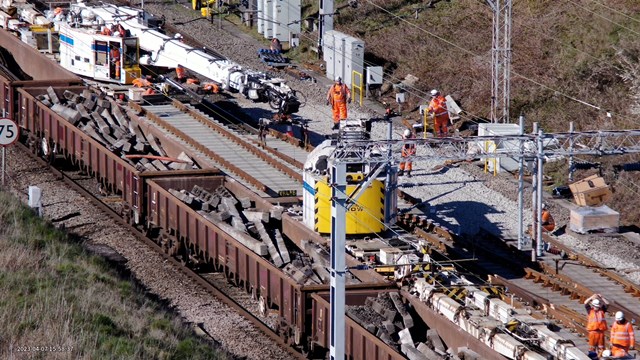 North West rail improvements planned this early May bank holiday: Drone photo from Crewe work Easter 2023