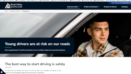 Young Drivers - Road Safety Scotland Website