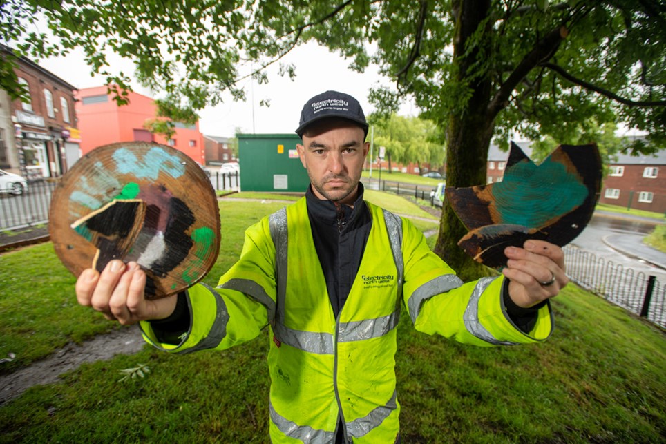 Electricity North West's David Hodgkins who is maintaining the site in Oldham