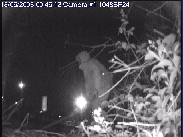 CCTV from Ystrad Rhondda - EMBARGOED UNTIL 10 MAY, 6AM: The individual wassentenced to 3 months in 2008 and has recently been convicted of another cable theft from Network Rail at the same location and received an 18 month sentence.<br />