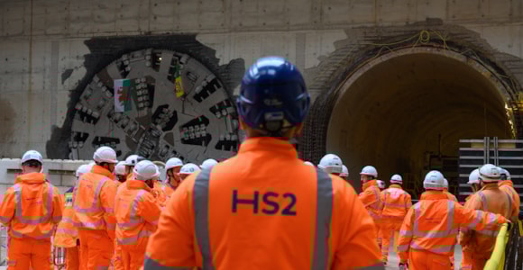 The twin bores of the Bromford tunnel with TBM Elizabeth to the left following her breakthrough Oct 2025