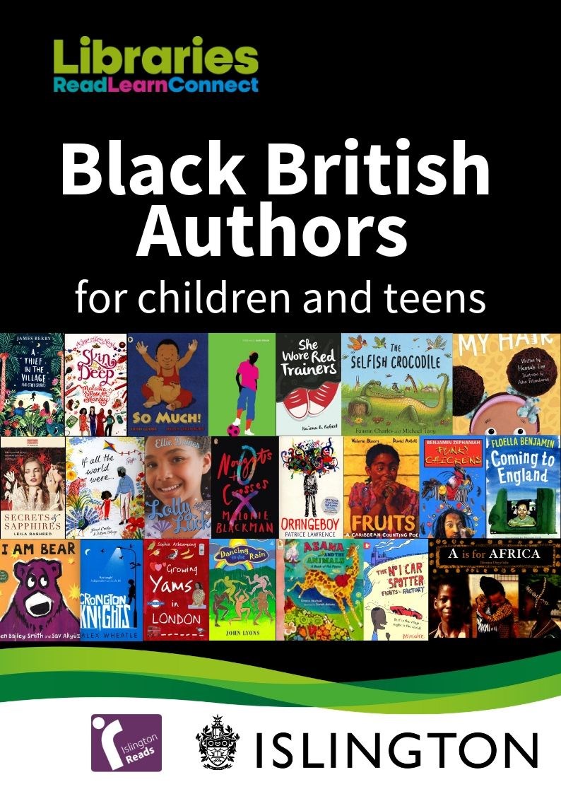 Cover of Islington Libraries booklist celebrating British authors of Black heritage