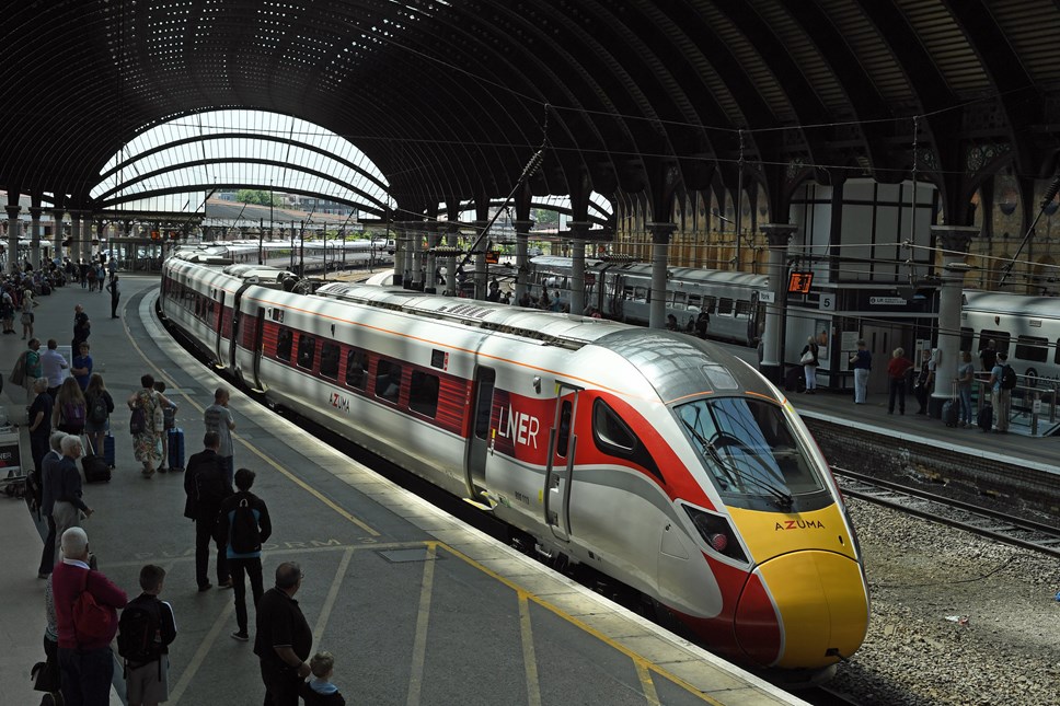 LNER Azuma train at York railway station