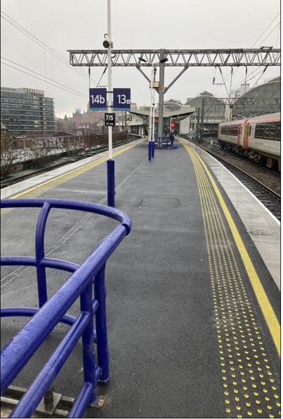 Manchester Piccadilly platform 13 and 14 resurfacing work already completed