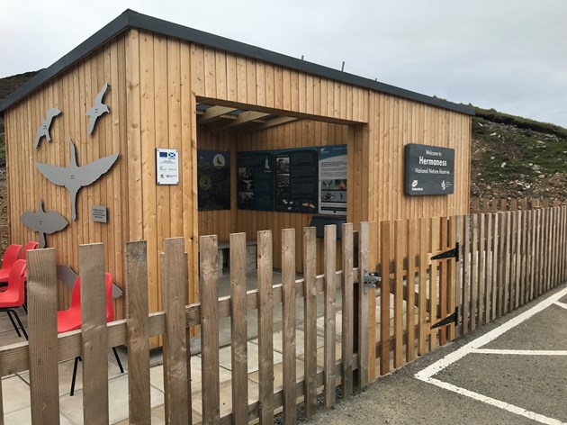 New Hermaness hill path and welcome area opened: The new welcome area at Hermaness NNR ©NatureScot