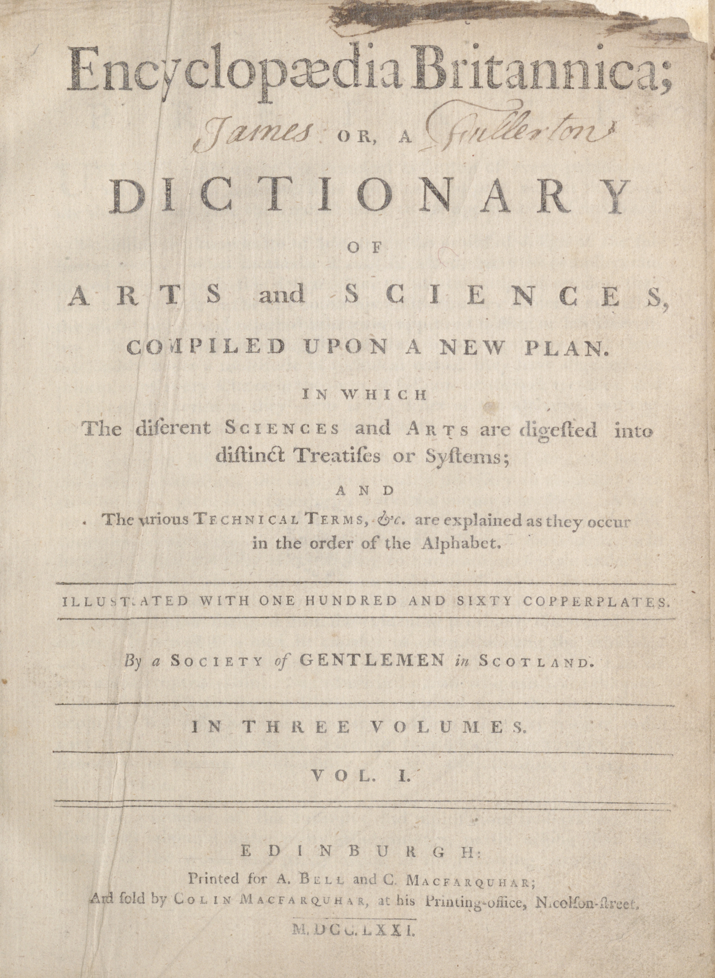 Encyclopaedia Britannica – first edition, 1768 | National